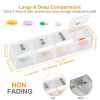 Weekly Pill Organizer AM PM Daily Medicine Pill Planner BPA Free Pill Box Vitamins Medication Supplements Holder with PU Leather Case