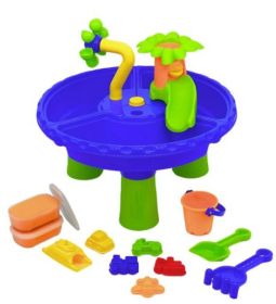 Play Day Kids Building 13-Piece Outdoor Activity Water Table, Multicolor