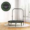 48" Rebounder Trampoline for Adults, Foldable Mini Trampoline with Adjustable Handle Bar for Indoor Outdoor, Green