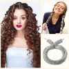Satin heatless hair curler, Lazy Natural Soft Wave DIY heatless curls for Sleep in Overnight, for All Hair Types - Grey