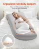 VEVOR Pregnancy Pillow, G-Shaped Maternity Pillow for Sleeping, Full-Body Support Pillow with Removable & Washable Cover