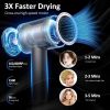 Hair dryer, 16,000 RPM portable professional ion hair dryer, 500 million negative ions, fast drying, low noise, with diffuser and nozzle, light weight
