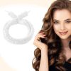 Satin heatless hair curler, Lazy Natural Soft Wave DIY heatless curls for Sleep in Overnight, for All Hair Types - White
