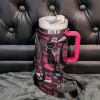 40 oz Insulated Tumbler with Handle, Straw & Trucker Camo Sleeve – Leakproof Stainless Steel Travel Cup